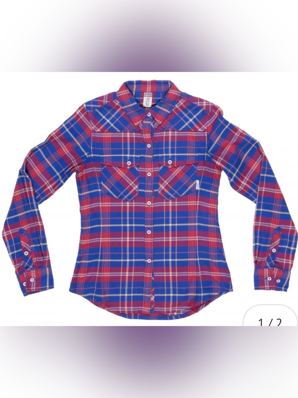 Stio Women’s Willow Plaid Button-Down Flannel Shirt - Blue & Red - SMALL